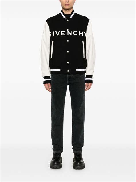 givenchy denim jeans|givenchy varsity jacket.